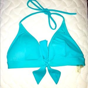 Turquoise Blue Victoria’s Secret Bow Bikini Top NWOT